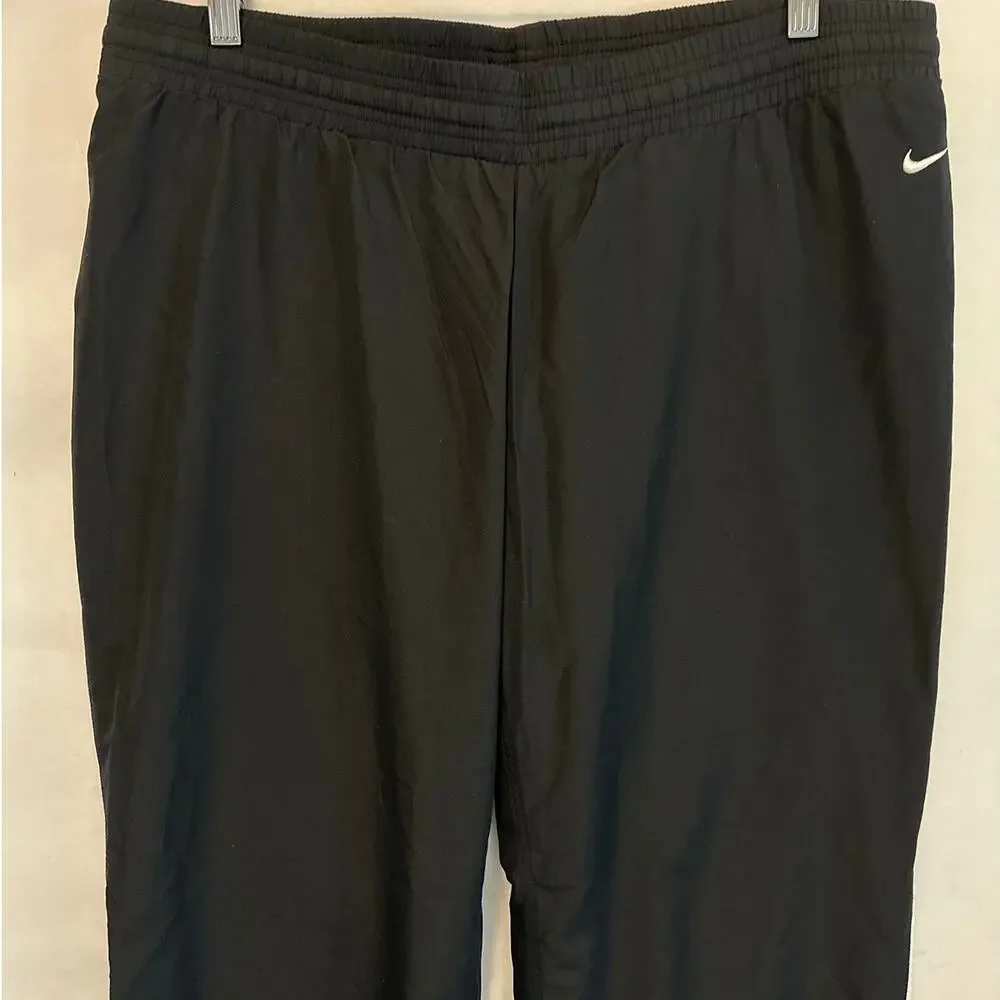 Nike Y2K Track Pants Boys L / Men's M Baggy Black Mesh Lined Athletic Dept